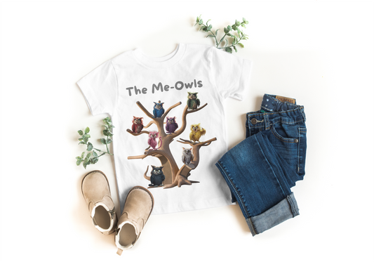 Me-Owls Classic Kids Crewneck Graphic T-shirt